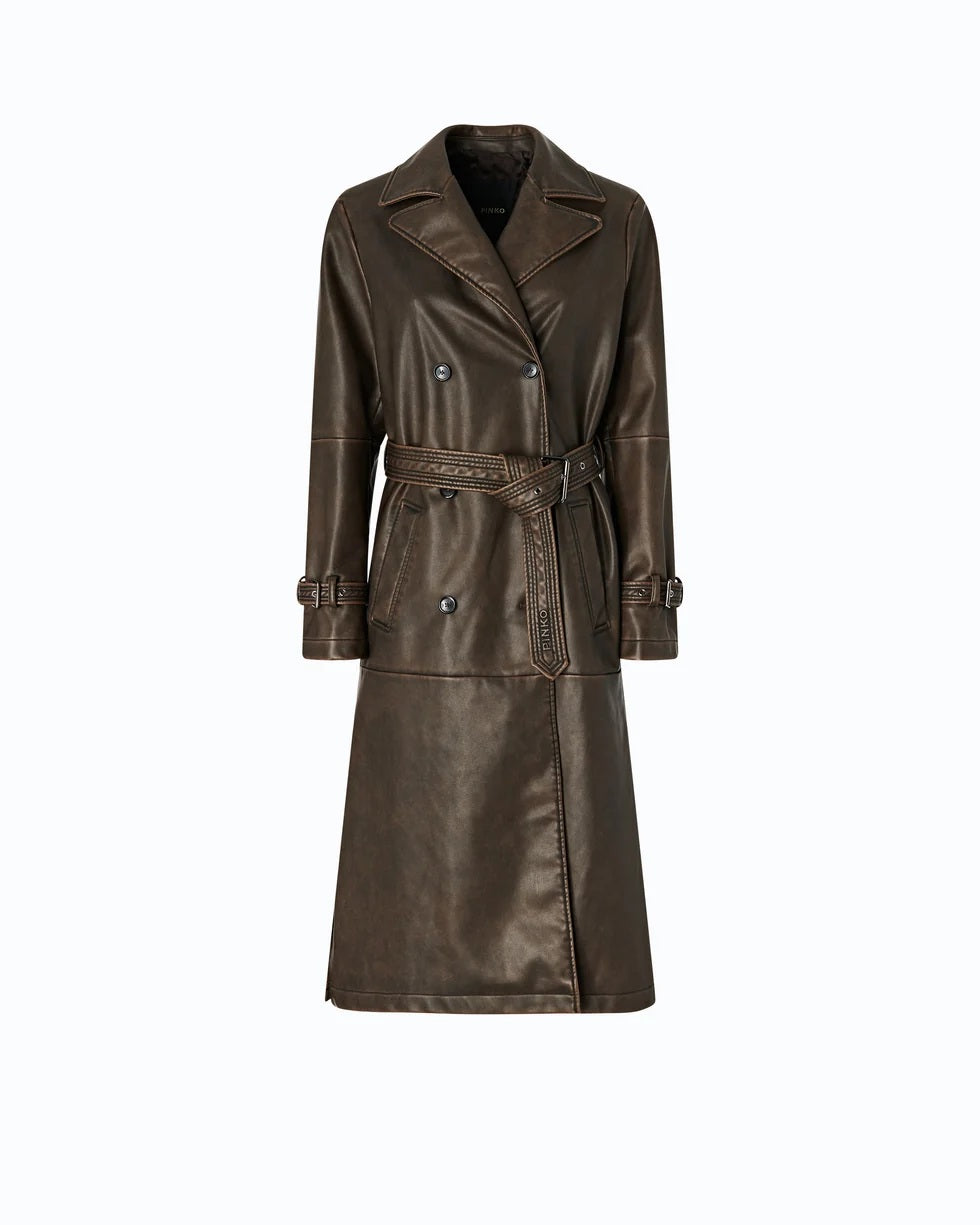 Trench Tamerice effetto vintage con cintura Pinko