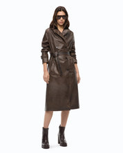 Trench Tamerice effetto vintage con cintura Pinko