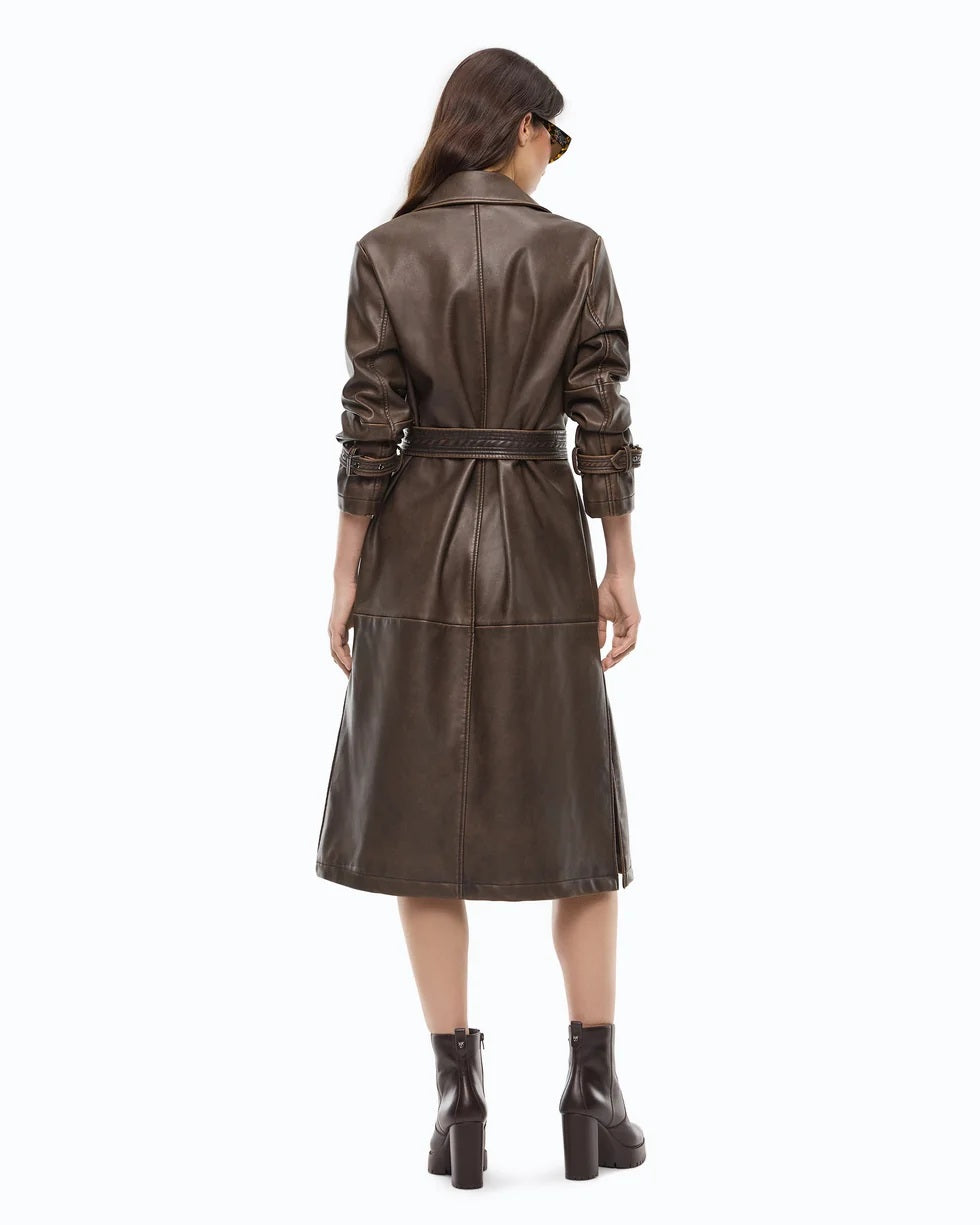 Trench Tamerice effetto vintage con cintura Pinko