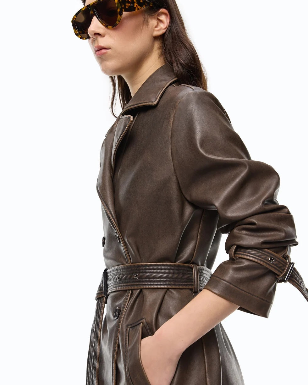 Trench Tamerice effetto vintage con cintura Pinko