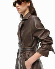 Trench Tamerice effetto vintage con cintura Pinko