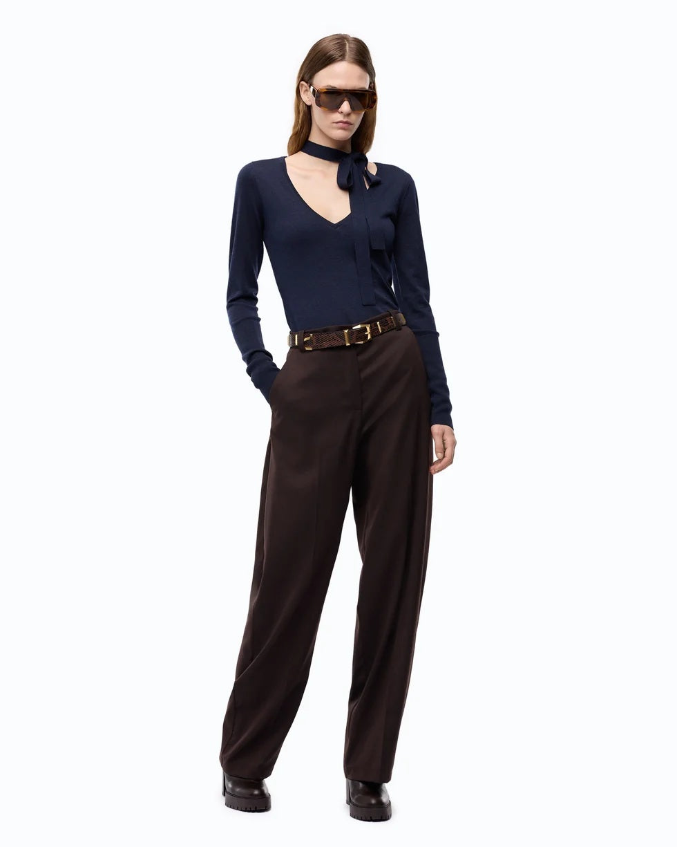 Pinko Balbino wool-blend barrel-fit trousers