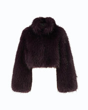 Giubbino cropped Gravina effetto pelliccia Pinko