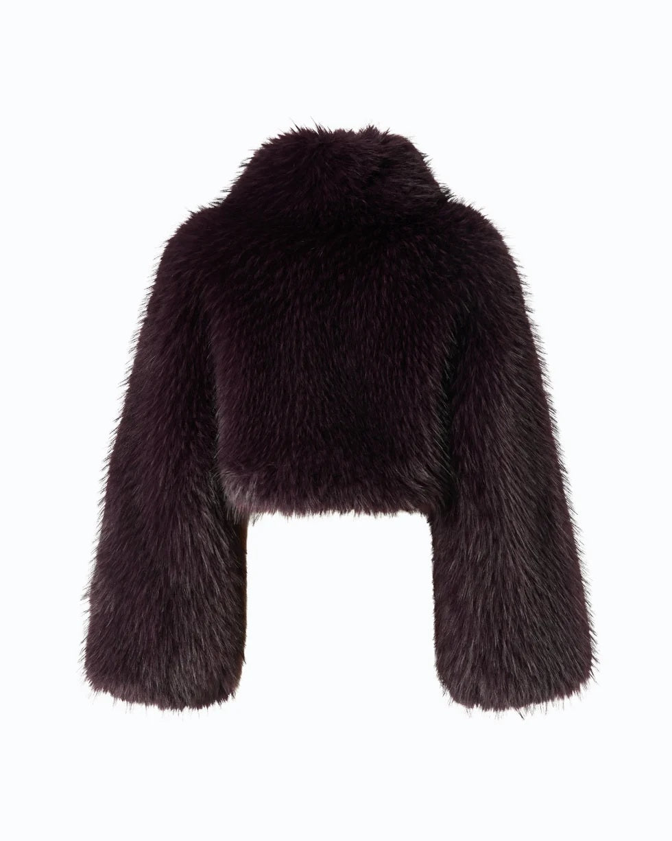 Giubbino cropped Gravina effetto pelliccia Pinko