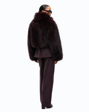 Giubbino cropped Gravina effetto pelliccia Pinko