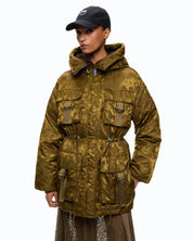 Piumino Passito in raso tecnico camouflage Pinko