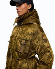 Piumino Passito in raso tecnico camouflage Pinko