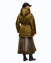 Piumino Passito in raso tecnico camouflage Pinko