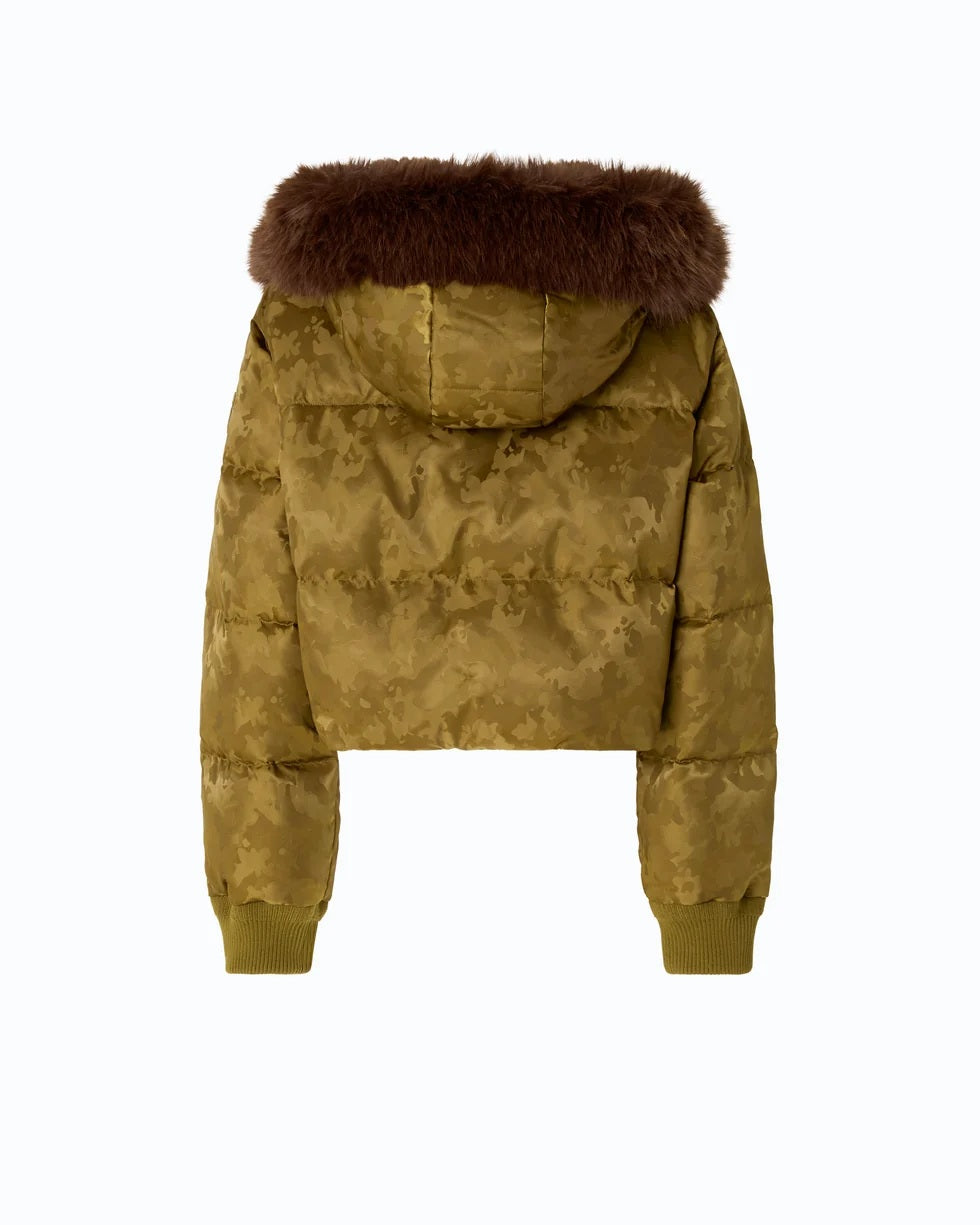 Piumino Piastraia in raso tecnico camouflage Pinko
