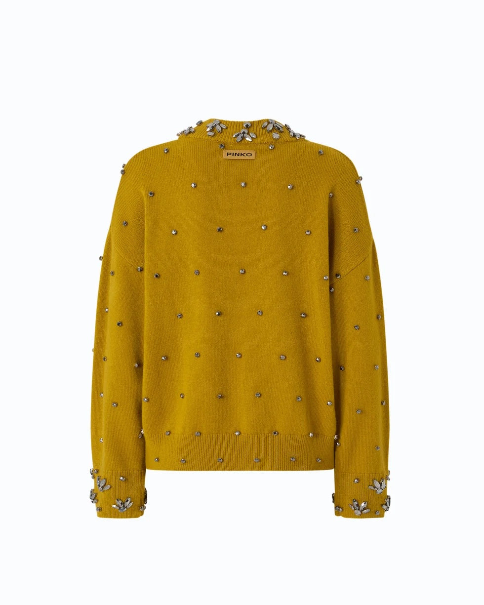 Maglia Pigolio con applicazioni gioiello Pinko
