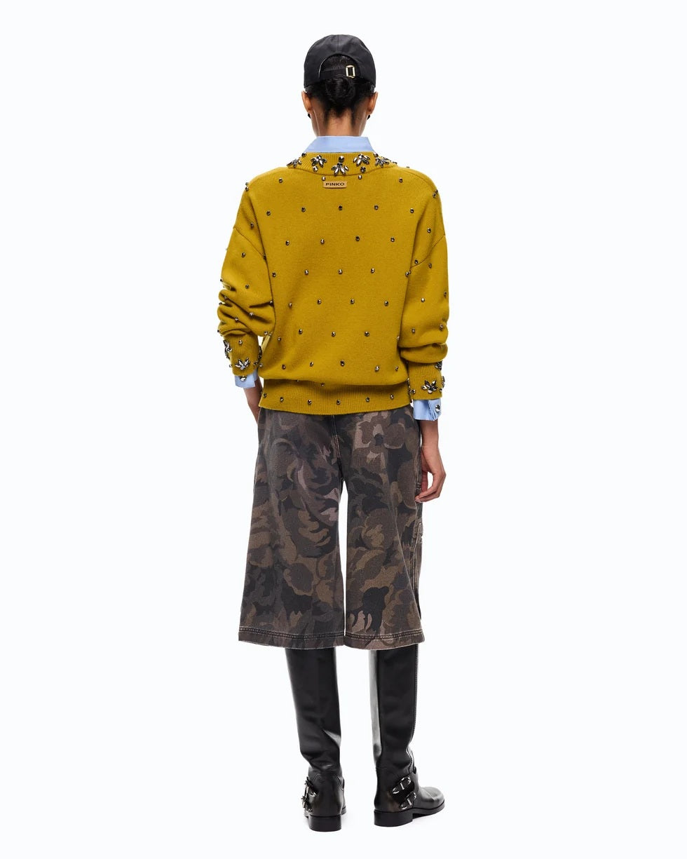 Maglia Pigolio con applicazioni gioiello Pinko