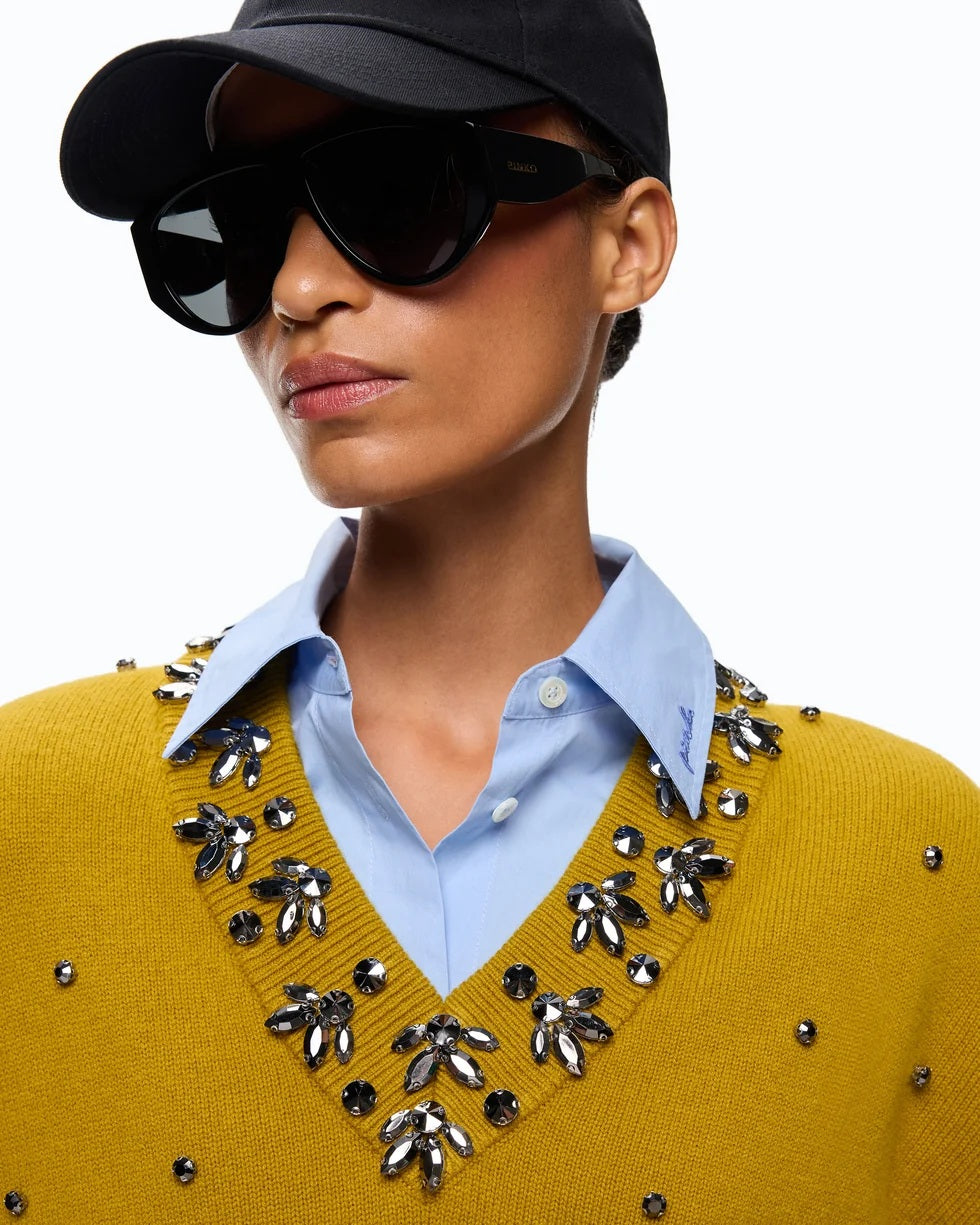 Maglia Pigolio con applicazioni gioiello Pinko