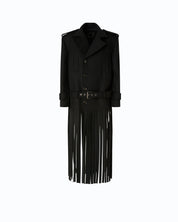 Pinko Testarossa wool-blend coat with fringe