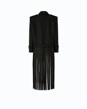 Pinko Testarossa wool-blend coat with fringe