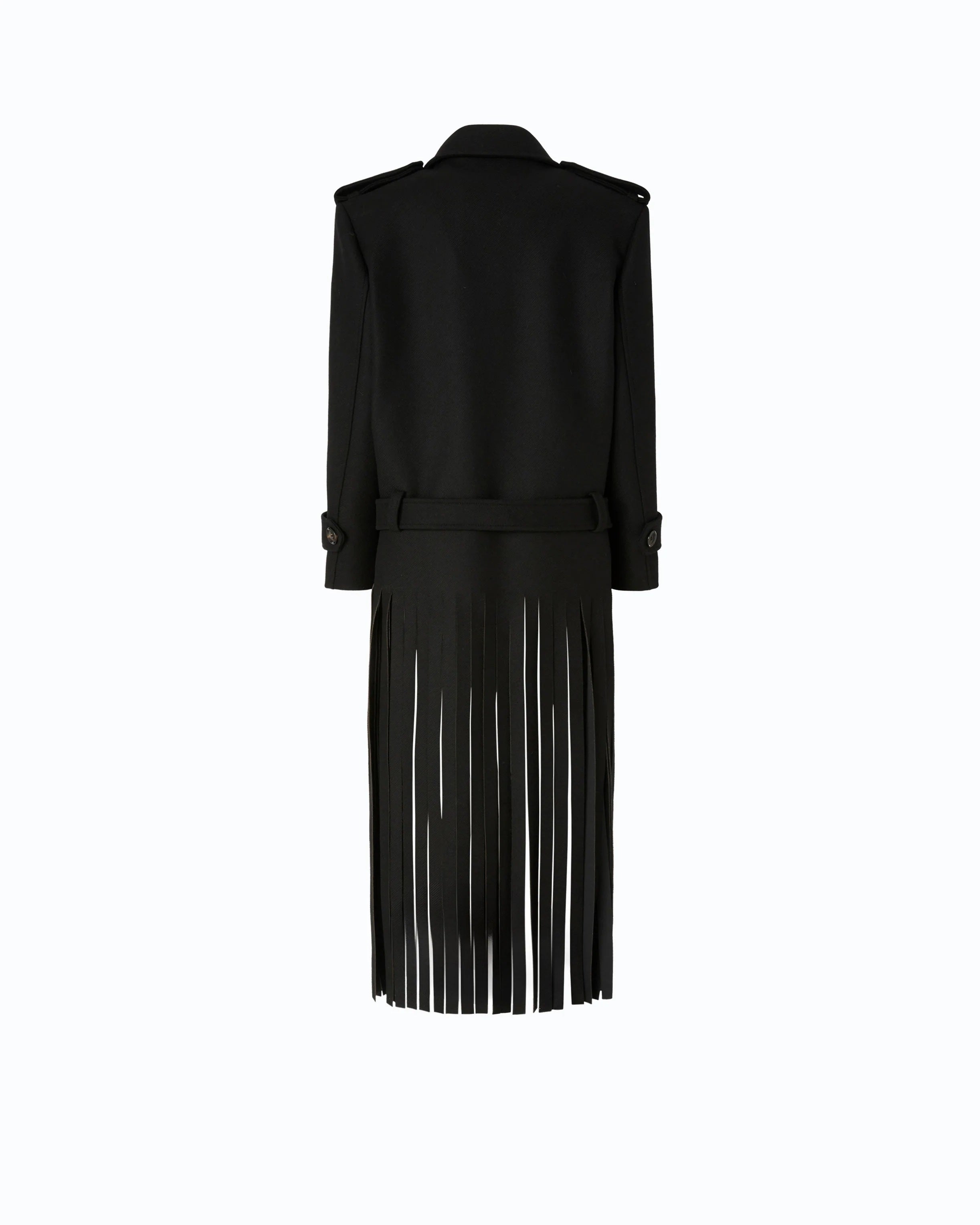 Pinko Testarossa wool-blend coat with fringe