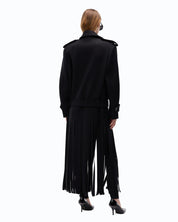 Pinko Testarossa wool-blend coat with fringe