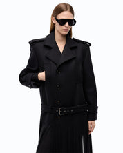 Pinko Testarossa wool-blend coat with fringe