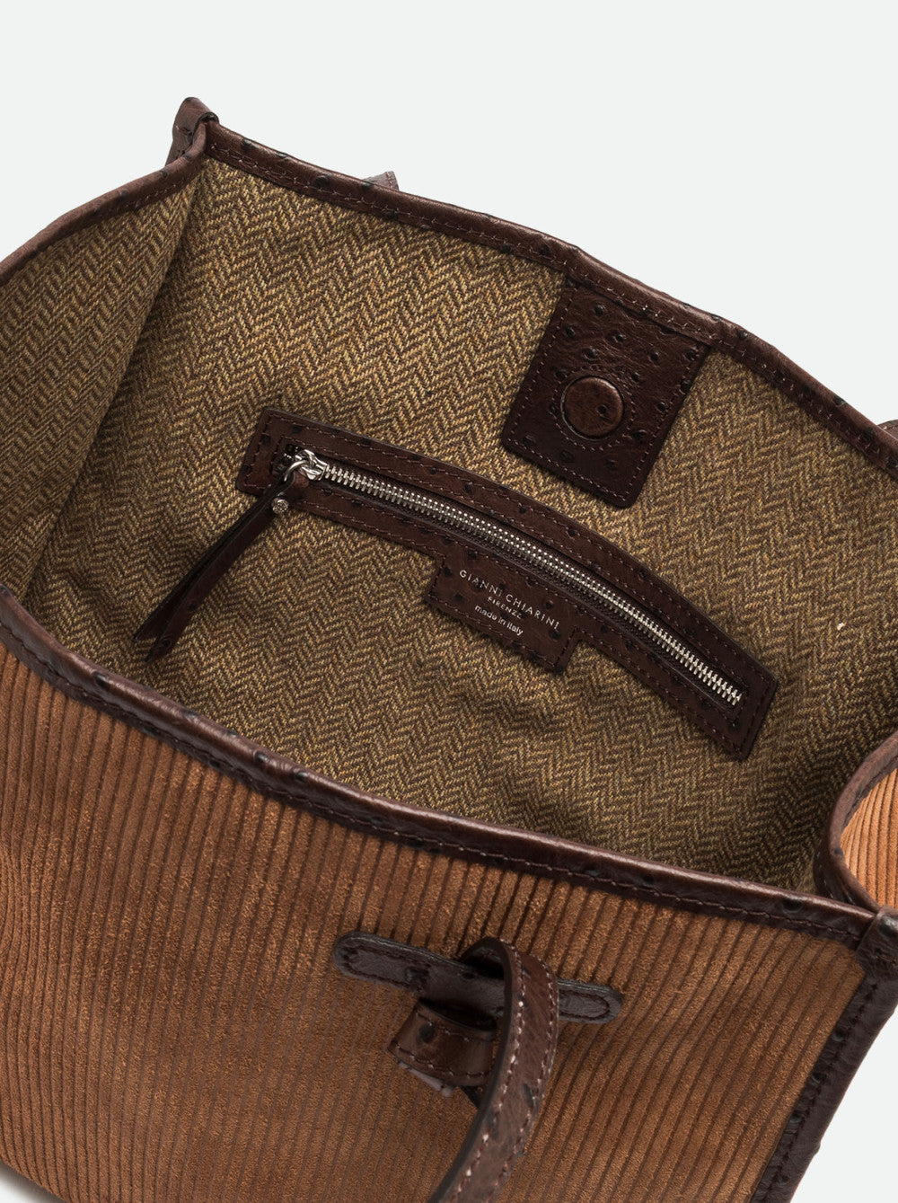 Borsa Shopping Marcella in suede mille righe Gianni Chiarini