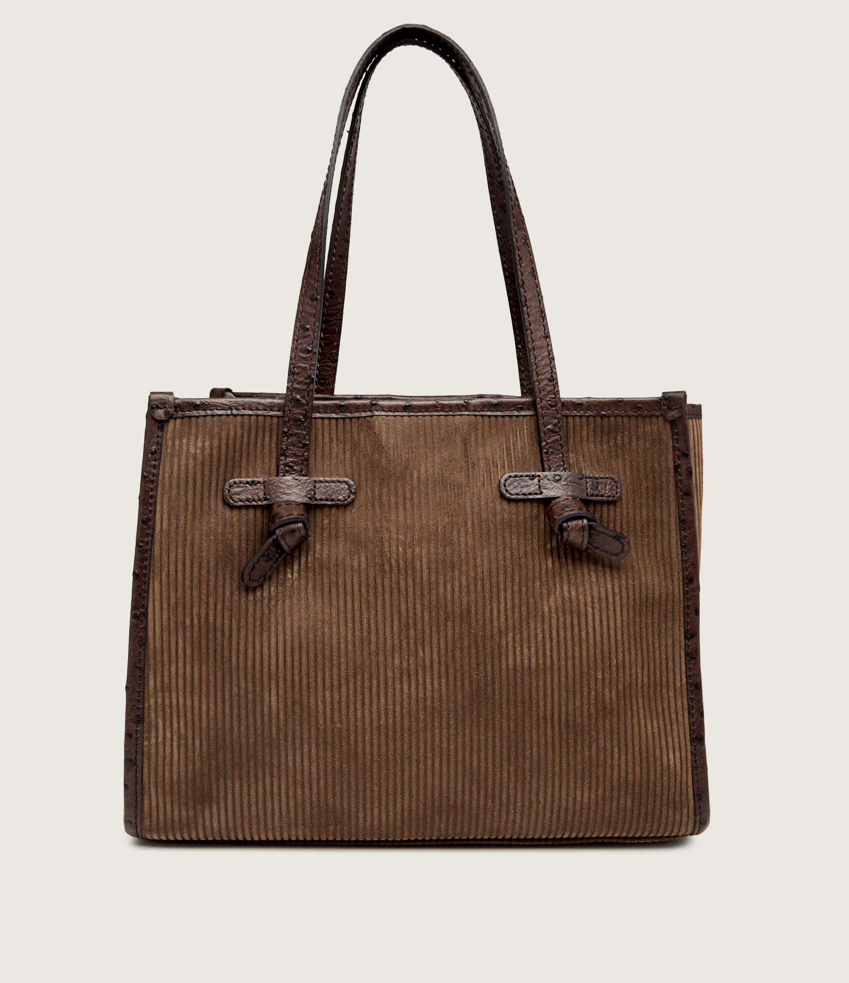 Gianni Chiarini Marcella shopping bag in pinstriped suede