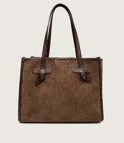 Gianni Chiarini Marcella shopping bag in pinstriped suede