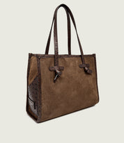 Gianni Chiarini Marcella shopping bag in pinstriped suede