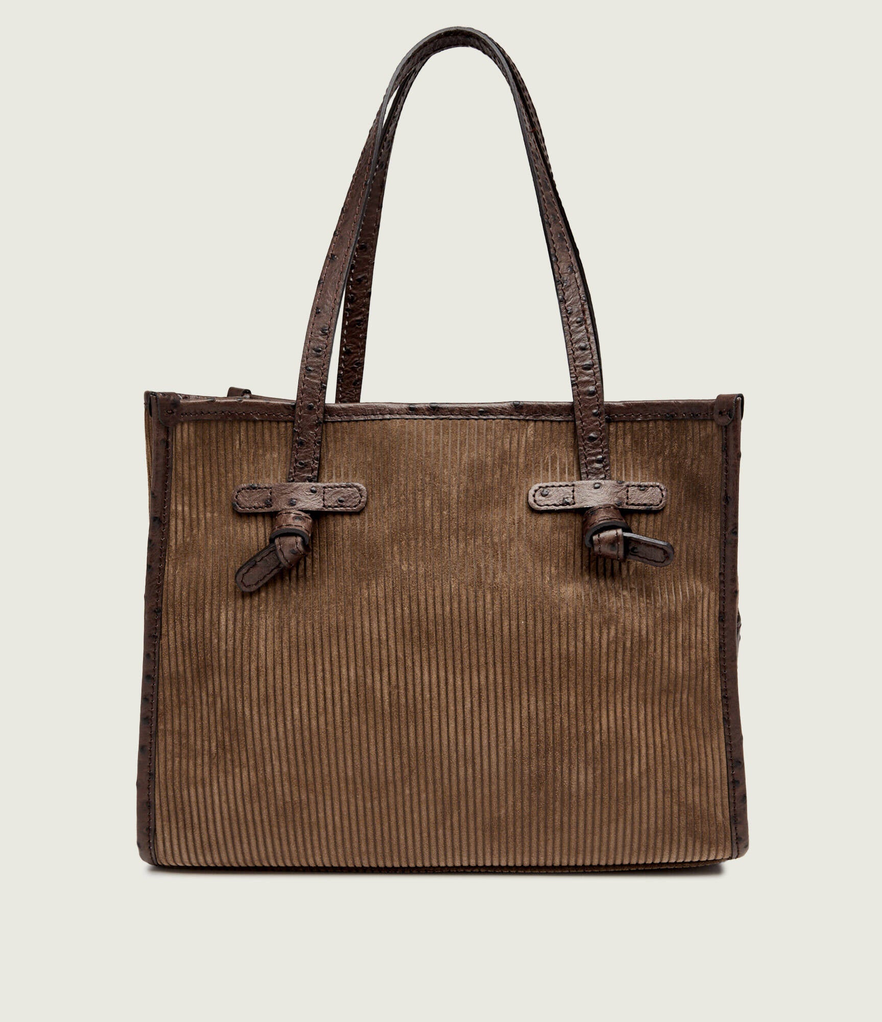 Gianni Chiarini Marcella shopping bag in pinstriped suede