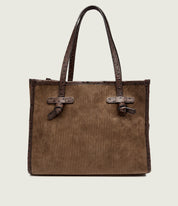 Gianni Chiarini Marcella shopping bag in pinstriped suede