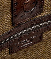Gianni Chiarini Marcella shopping bag in pinstriped suede