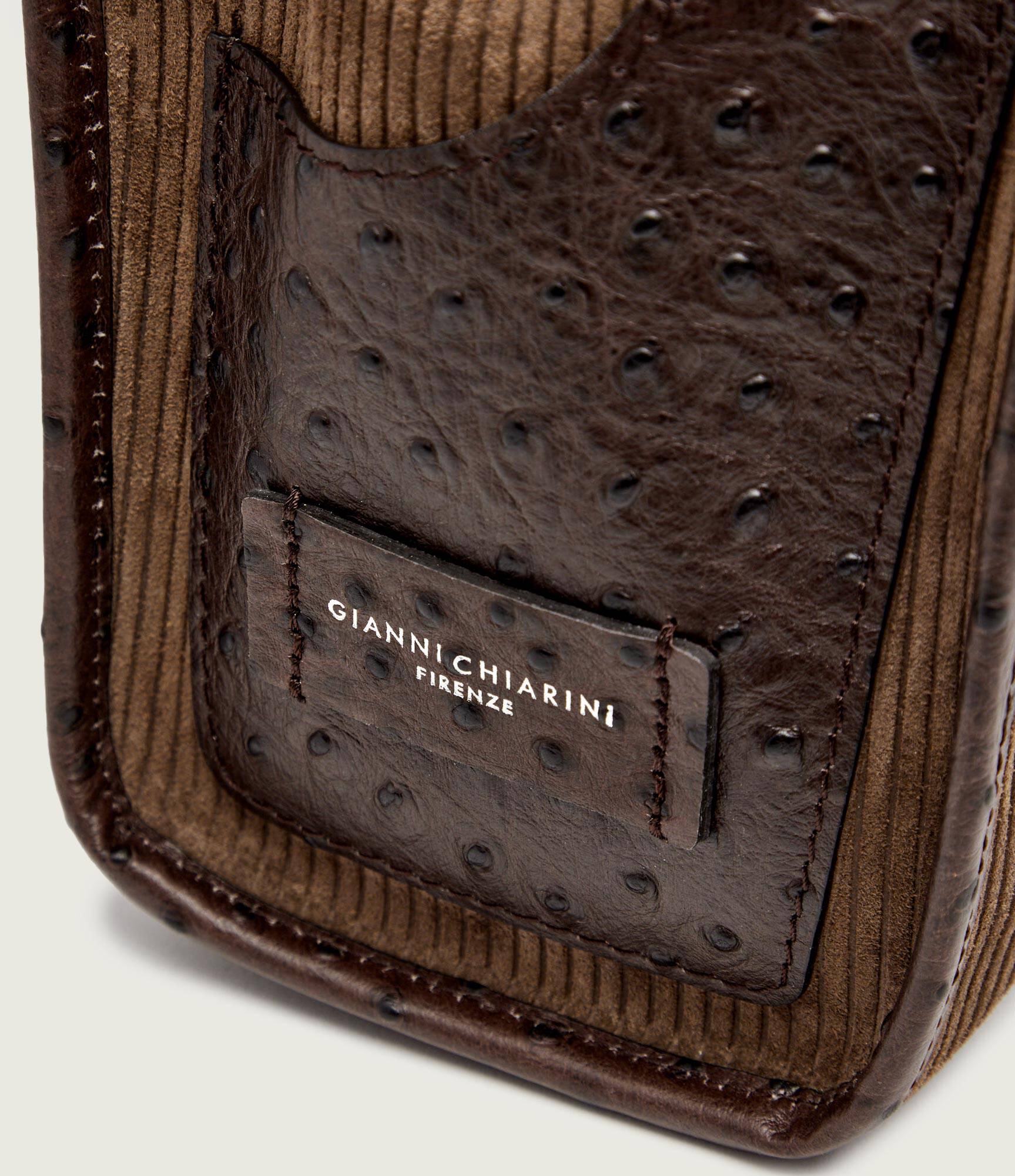 Gianni Chiarini Marcella shopping bag in pinstriped suede