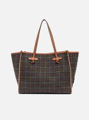 Borsa Shopping Marcella in tessuto pied de poule Gianni Chiarini