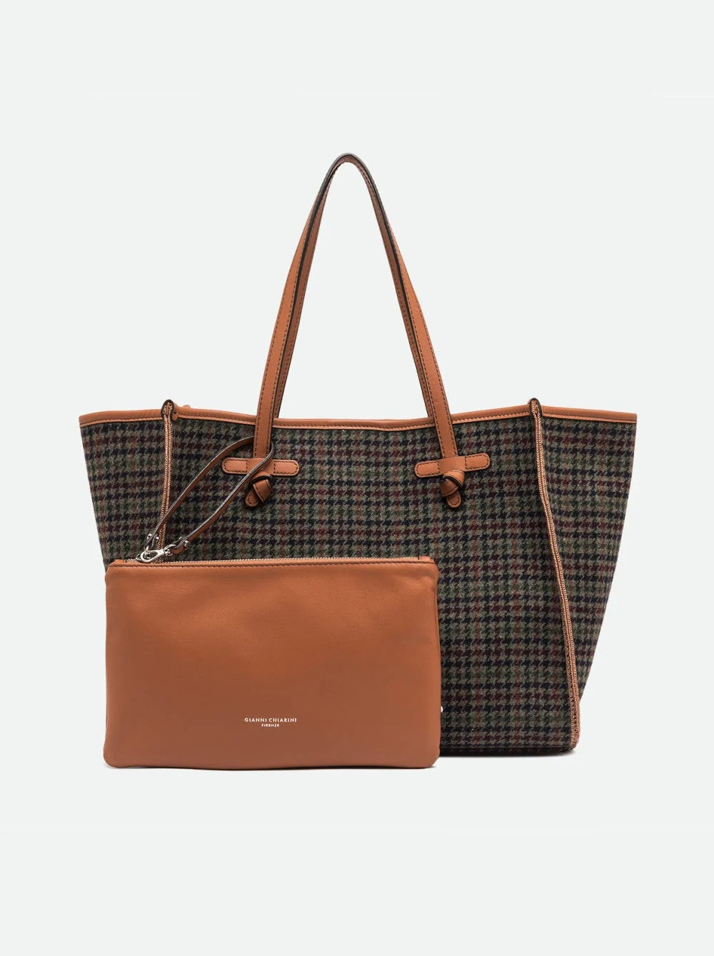 Borsa Shopping Marcella in tessuto pied de poule Gianni Chiarini