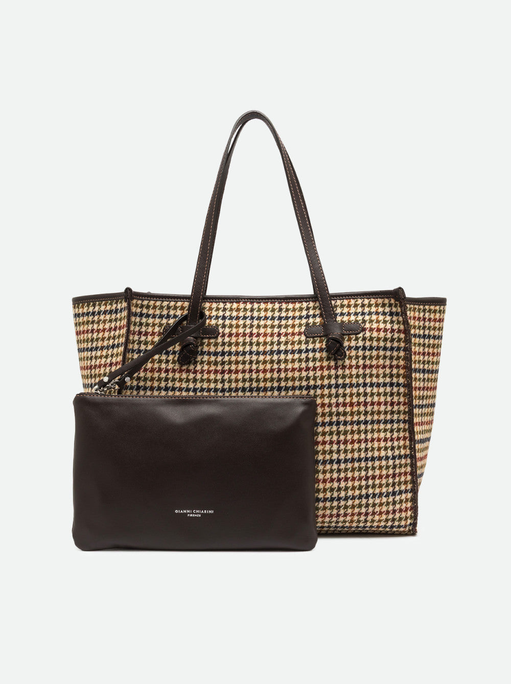 Borsa Shopping Marcella in tessuto pied de poule Gianni Chiarini