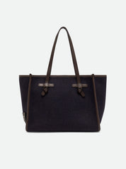 Gianni Chiarini Marcella shopping bag in herringbone wool fabric