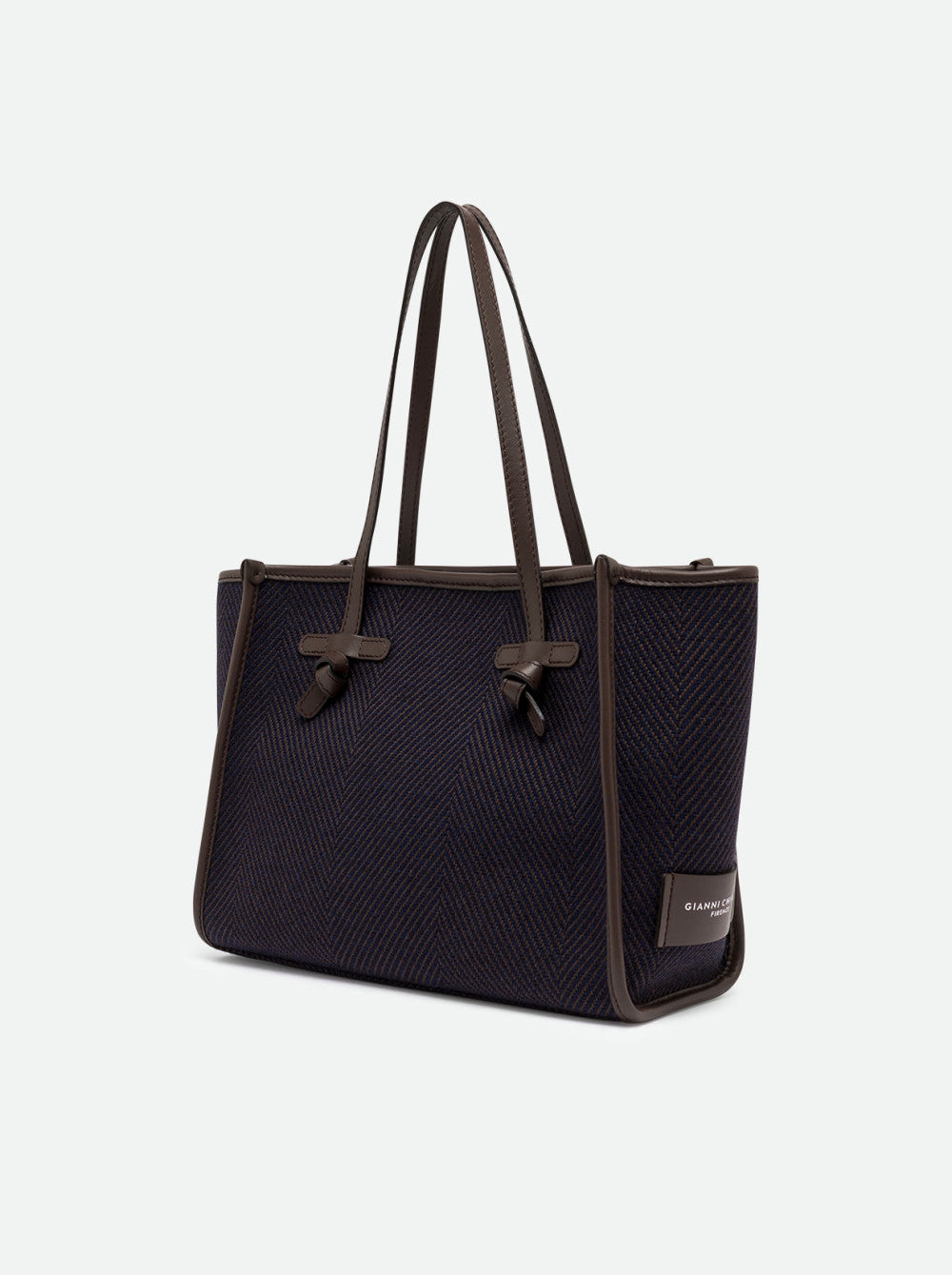 Gianni Chiarini Marcella shopping bag in herringbone wool fabric