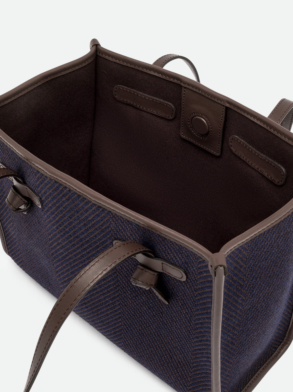Gianni Chiarini Marcella shopping bag in herringbone wool fabric