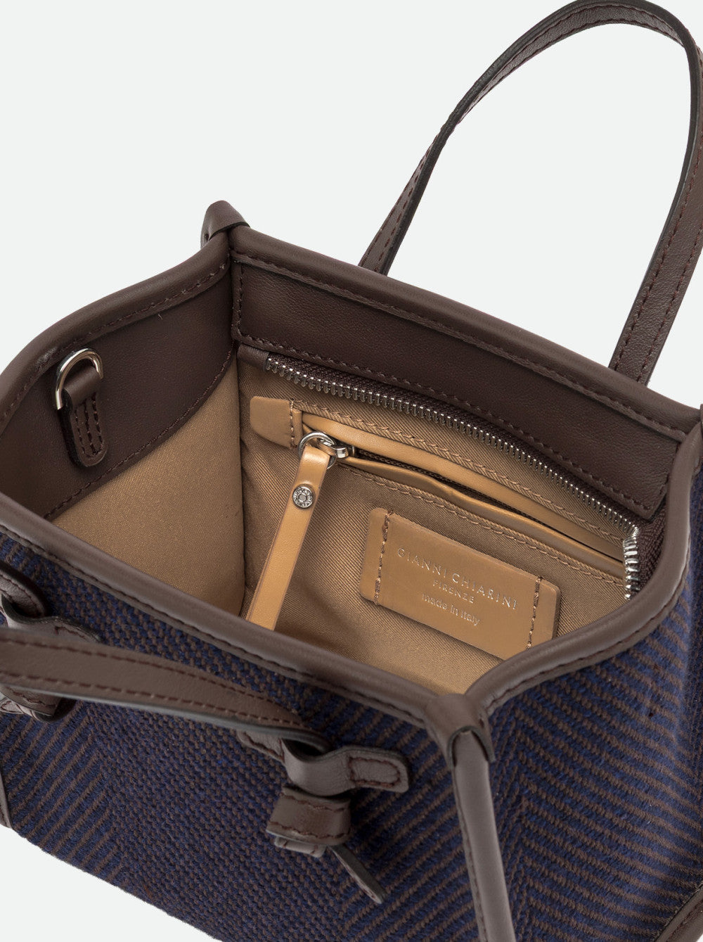 Borsa a mano Miss Marcella in tessuto spigato Gianni Chiarini