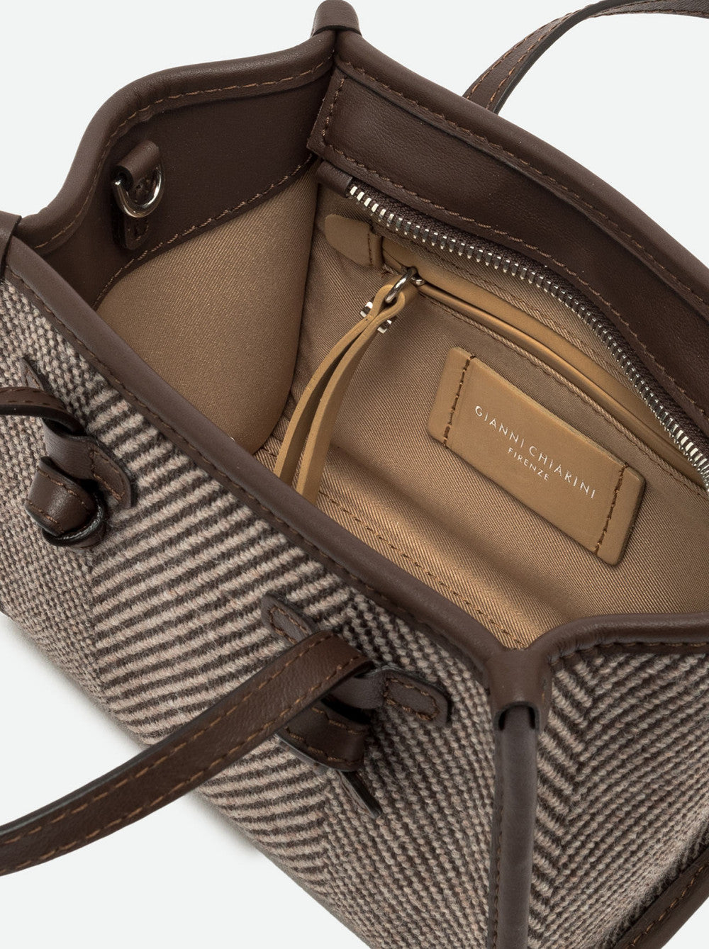 Borsa a mano Miss Marcella in tessuto spigato Gianni Chiarini