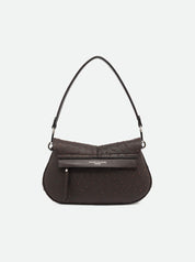 Borsa a spalla Helena Round in pelle con stampa struzzo Gianni Chiarini
