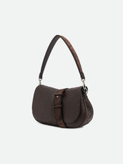 Borsa a spalla Helena Round in pelle con stampa struzzo Gianni Chiarini
