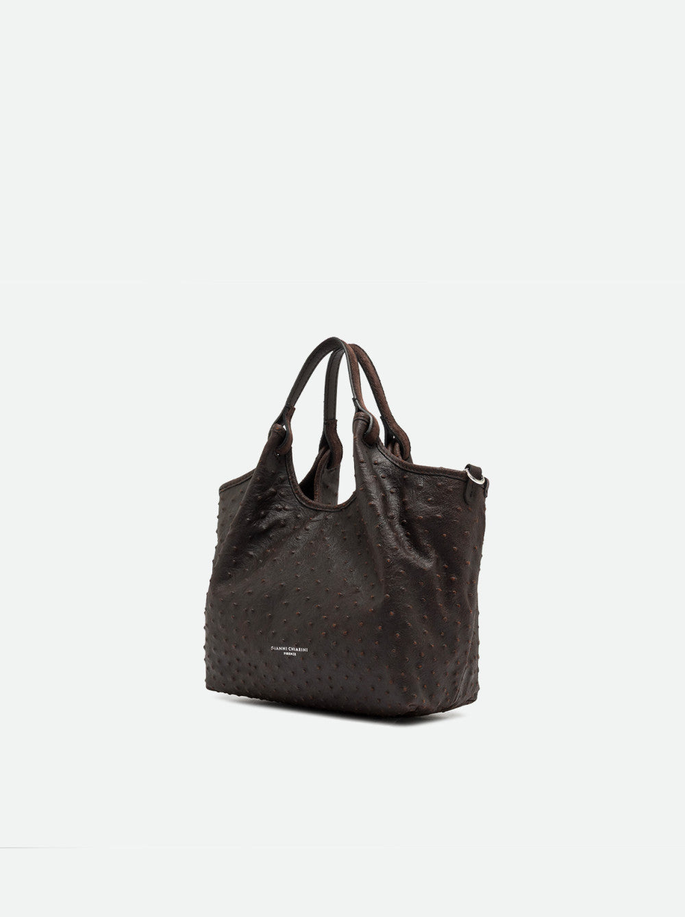 Borsa a mano Dua in pelle stampa struzzo Gianni Chiarini