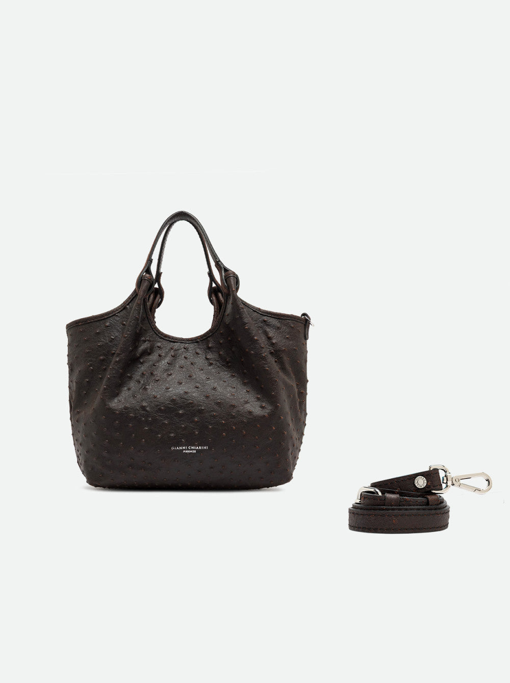 Borsa a mano Dua in pelle stampa struzzo Gianni Chiarini