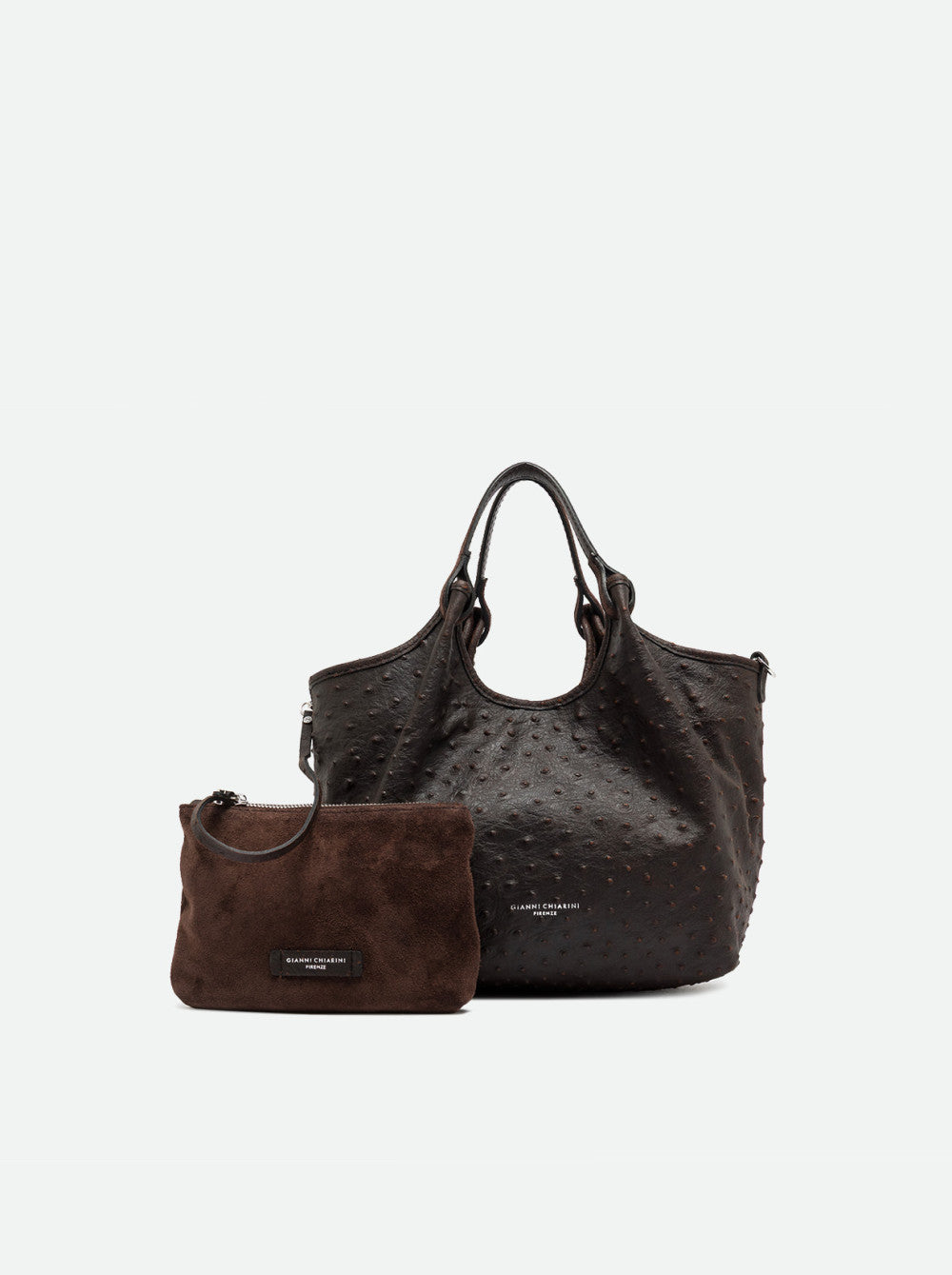 Borsa a mano Dua in pelle stampa struzzo Gianni Chiarini