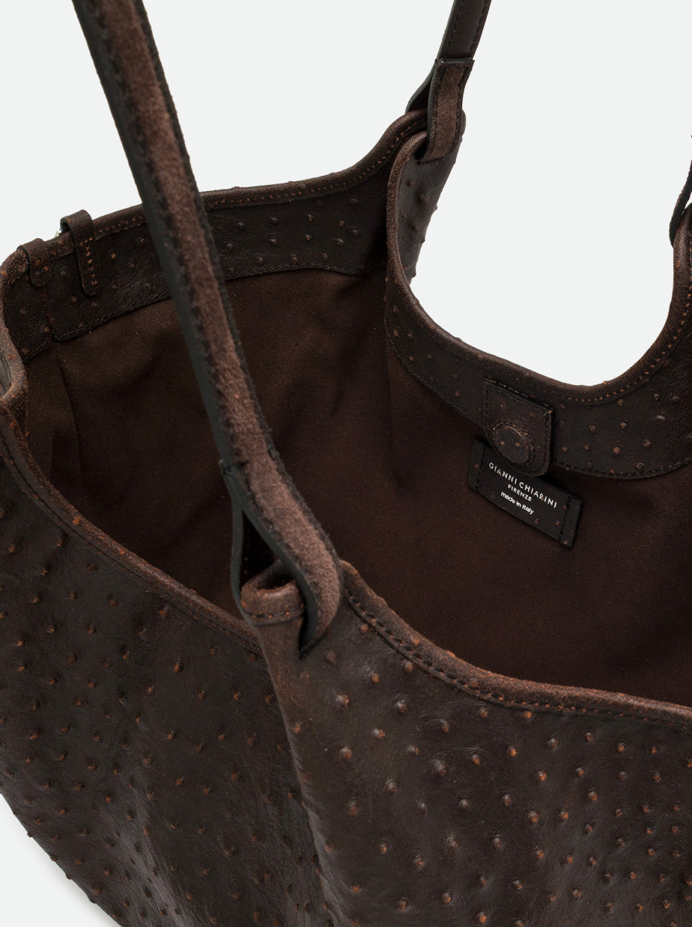 Borsa a spalla Dua in pelle stampa struzzo Gianni Chiarini