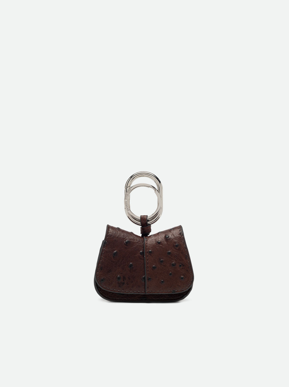 Portachiavi Charm Helena Round in pelle effetto struzzo Gianni Chiarini
