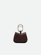 Portachiavi Charm Helena Round in pelle effetto struzzo Gianni Chiarini