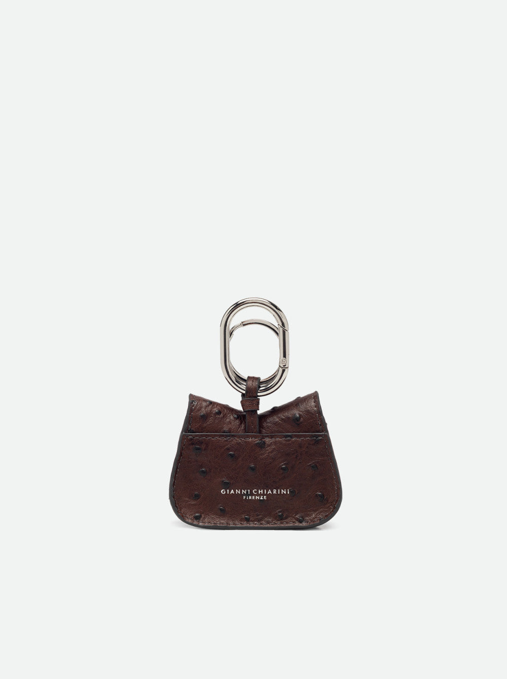 Portachiavi Charm Helena Round in pelle effetto struzzo Gianni Chiarini