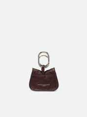 Portachiavi Charm Helena Round in pelle effetto struzzo Gianni Chiarini