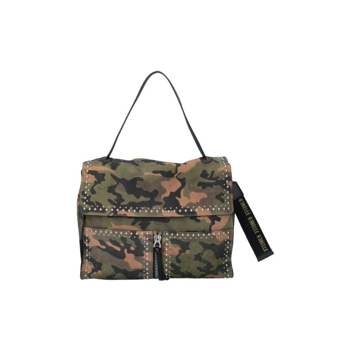 Borsa a spalla Clio Satchel L Combat in camoscio Rebelle