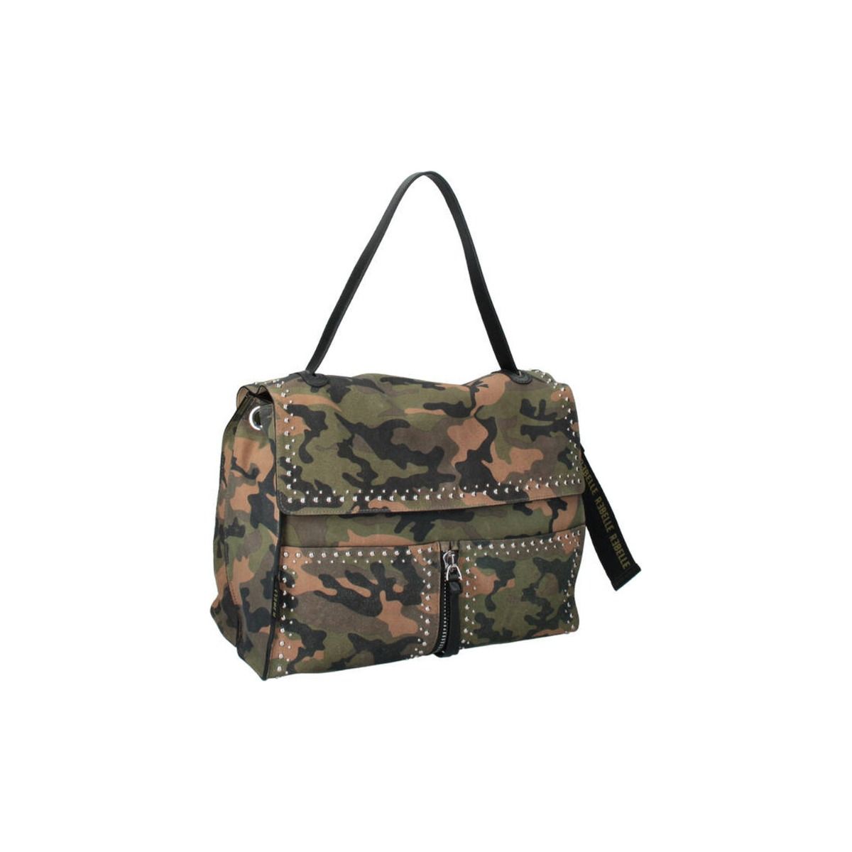 Borsa a spalla Clio Satchel L Combat in camoscio Rebelle