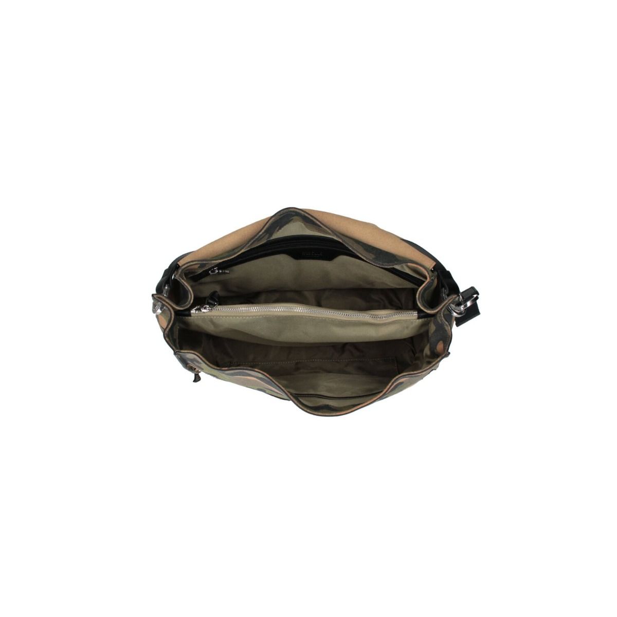 Borsa a spalla Clio Satchel L Combat in camoscio Rebelle